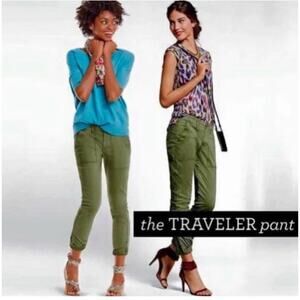 CABI Olive Green Traveler Cargo Pants 5076 Size 4